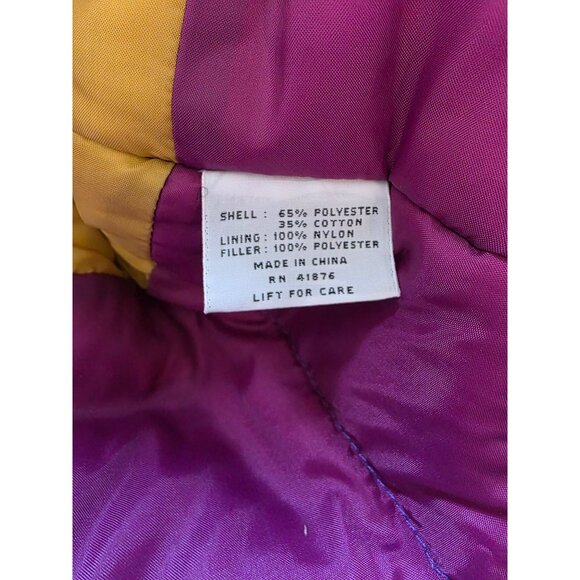 Vintage PA Originals Purple & Yellow 80s Puffer Coat 22W-24W - Picture 7 of 9